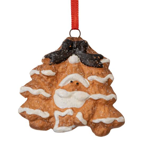 Set of 4 Santa Claus Gingerbread Christmas Ornaments 2.5"